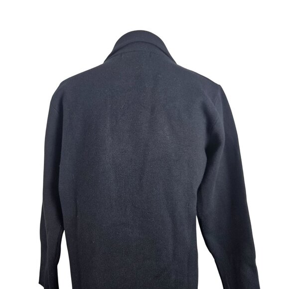 Anrabess Womens Med Open Front Coatigan Sweater Long Lapel Cardigan Black Warm - Picture 5 of 10